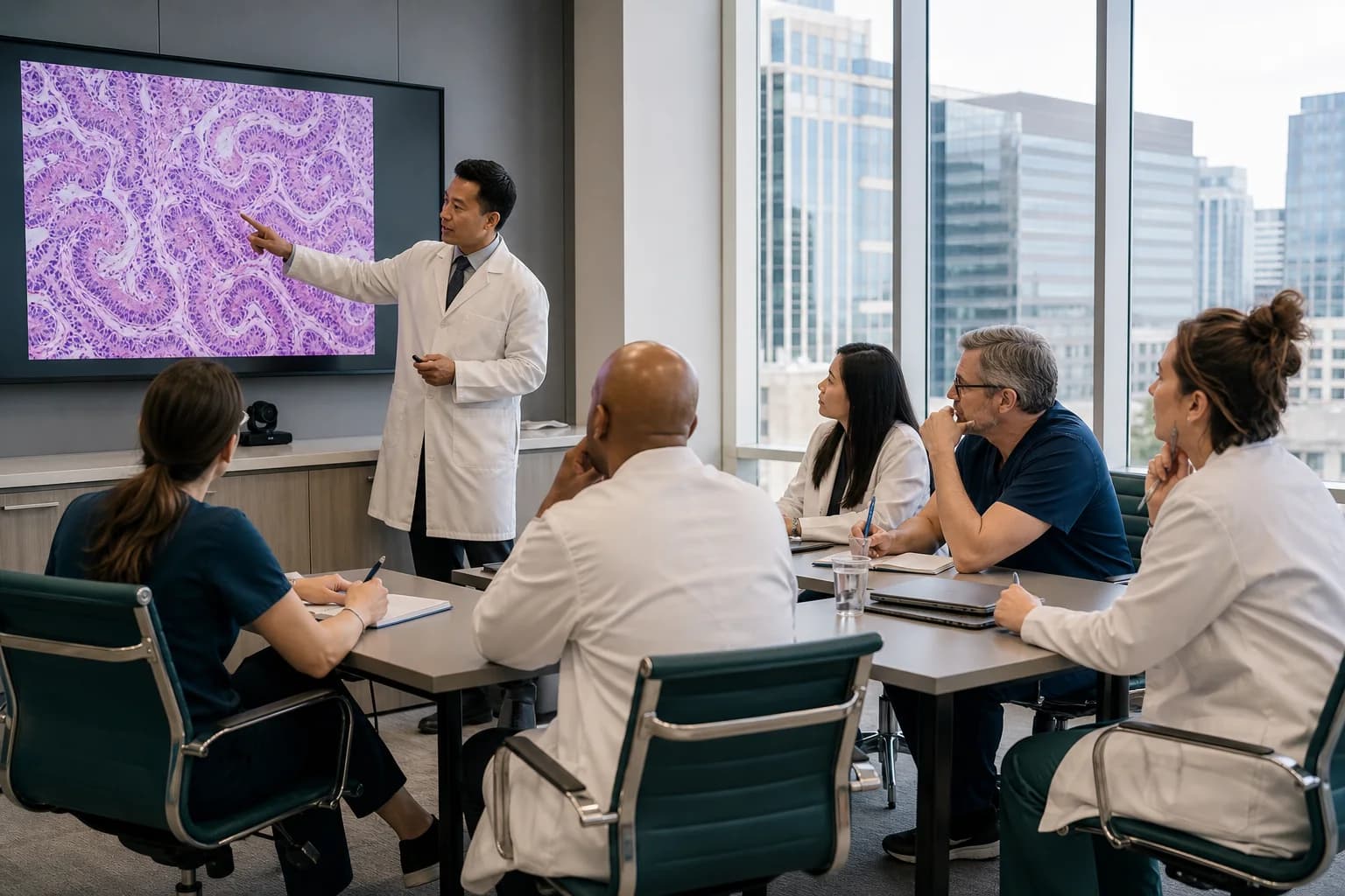 Oncology clinicians attending continuing education in Dallas