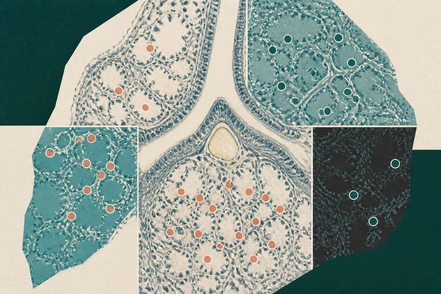 Regional sampling patterns across a lung tissue field